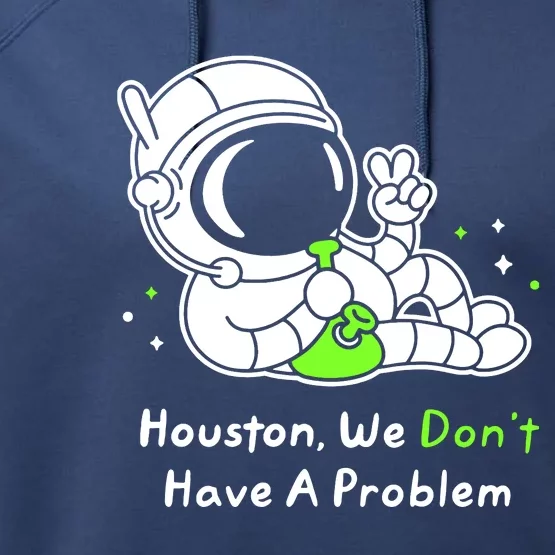 Houston We DonT Have A Problem Smoke Weed Everyday Astronaut Cult Performance Fleece Hoodie