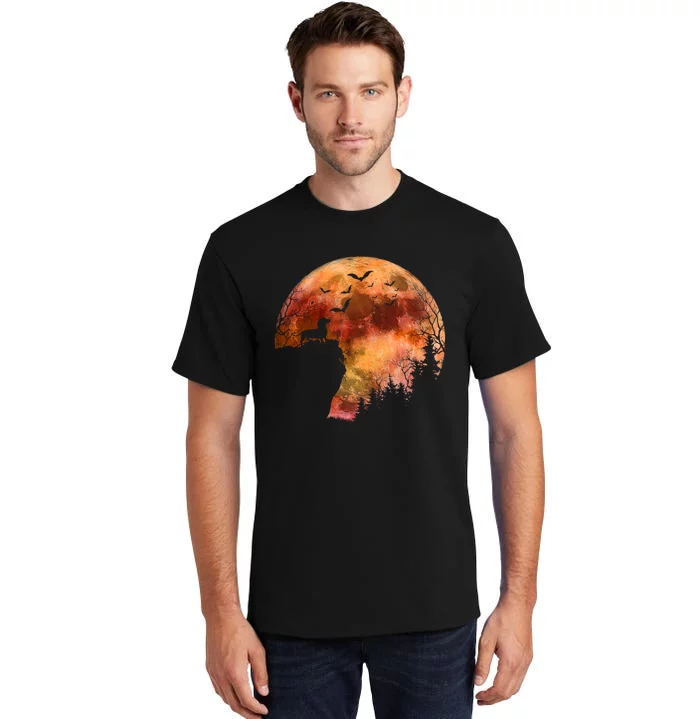 Halloween Wiener Dachshund Breed & Spooky Full Moon Tall T-Shirt