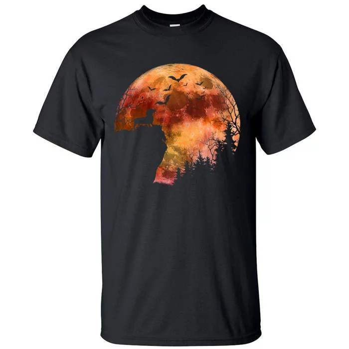 Halloween Wiener Dachshund Breed & Spooky Full Moon Tall T-Shirt