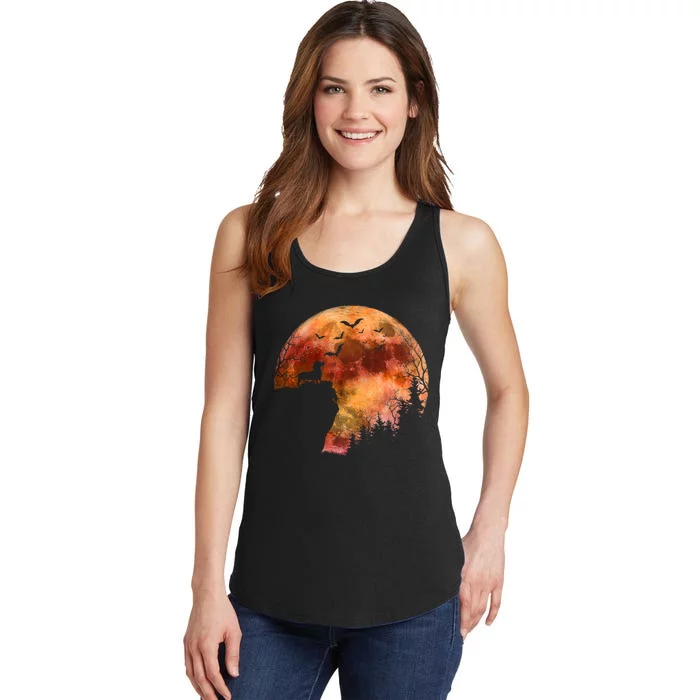 Halloween Wiener Dachshund Breed & Spooky Full Moon Ladies Essential Tank