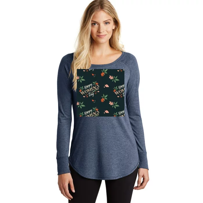 Happy Women's Day Floral Cute Gift Women's Perfect Tri Tunic Long Sleeve Shirt