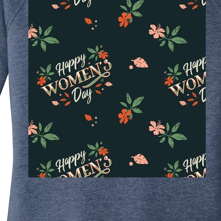 Happy Women's Day Floral Cute Gift Women's Perfect Tri Tunic Long Sleeve Shirt