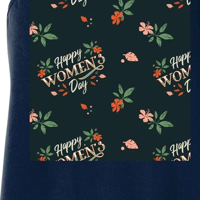 Happy Women's Day Floral Cute Gift Women's Racerback Tank