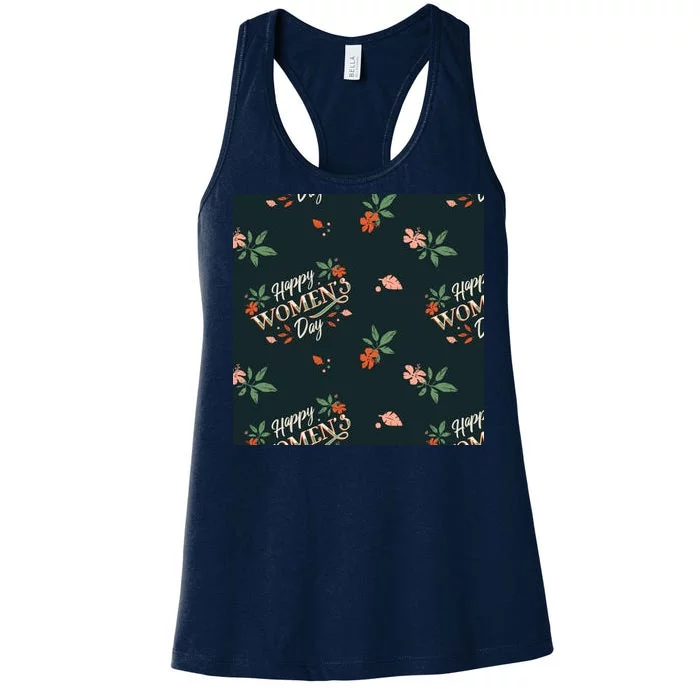 Happy Women's Day Floral Cute Gift Women's Racerback Tank