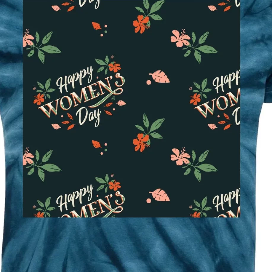 Happy Women's Day Floral Cute Gift Kids Tie-Dye T-Shirt