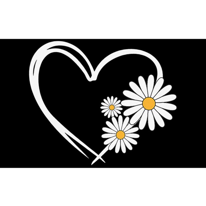 Heart With Daisy Flowers Daisies With Heart Outline Bumper Sticker