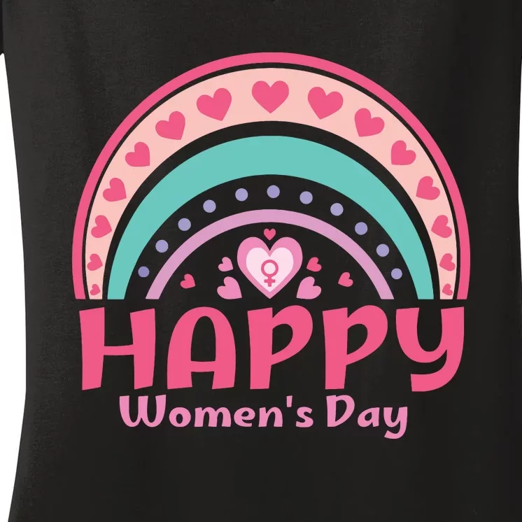 Happy Women Day International Women Day 8 March 2024 Women's V-Neck T-Shirt