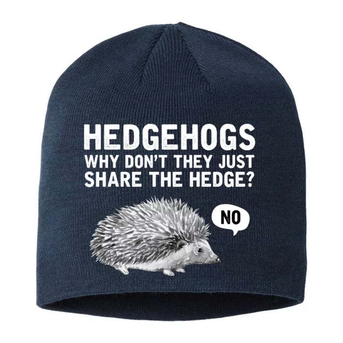 Hedgehogs Why Don't They Just Share The Hedge Funny 8 1/2in Sustainable Knit Beanie