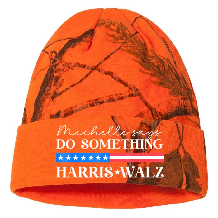 Harris Walz Do Something For Presidential Election 2024 Kati - 12in Camo Beanie