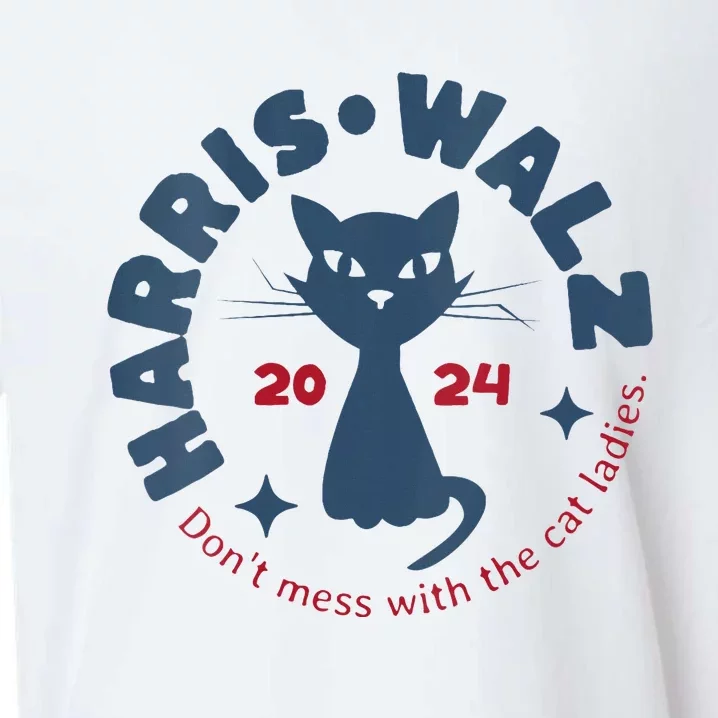 Harris Waltz Dont Mess With The Cat Ladies Kamala Tim Walz Sueded Cloud Jersey T-Shirt