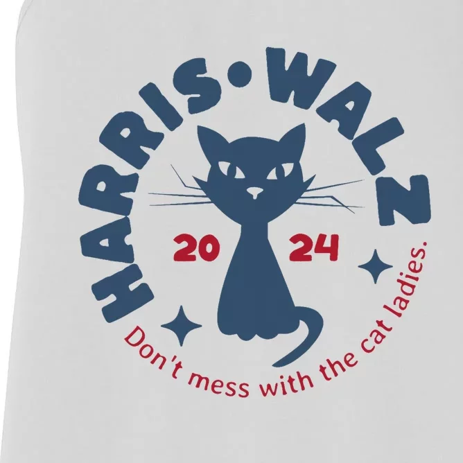 Harris Waltz DonT Mess With The Cat Ladies Kamala Tim Walz Women's Racerback Tank