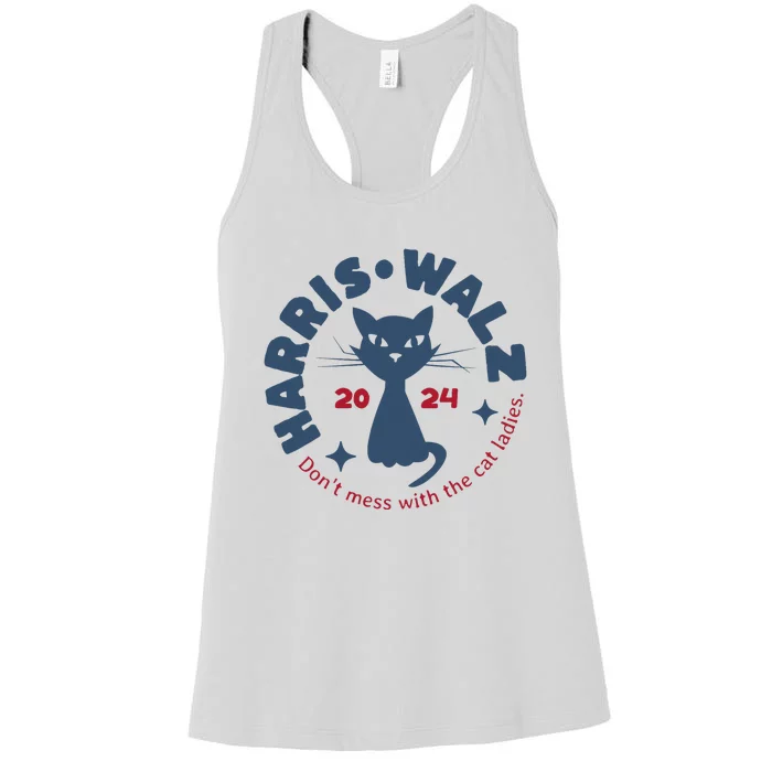 Harris Waltz DonT Mess With The Cat Ladies Kamala Tim Walz Women's Racerback Tank