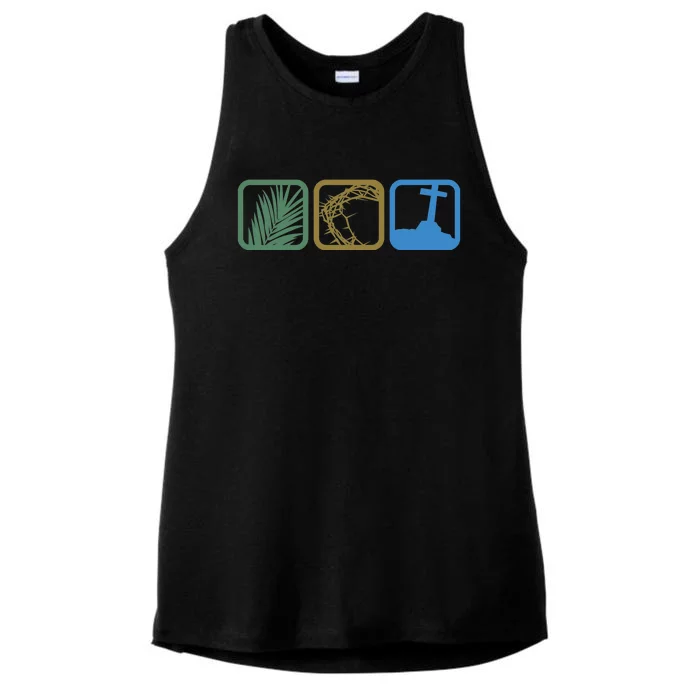 Holy Week Easter Jesus Ladies Tri-Blend Wicking Tank