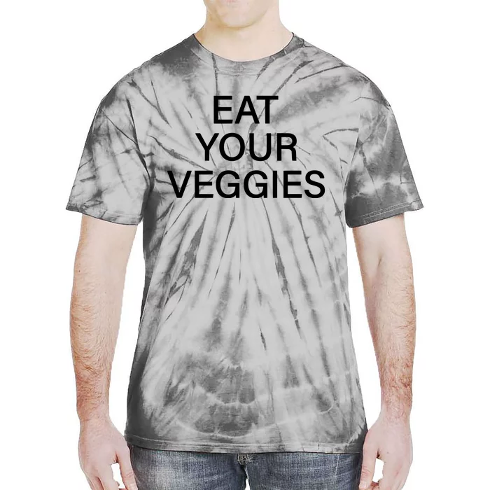 Hermusicx Wearing Eat Your Veggies Tie-Dye T-Shirt