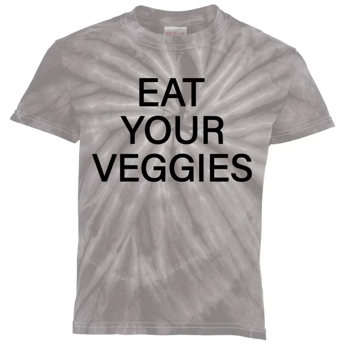 Hermusicx Wearing Eat Your Veggies Kids Tie-Dye T-Shirt