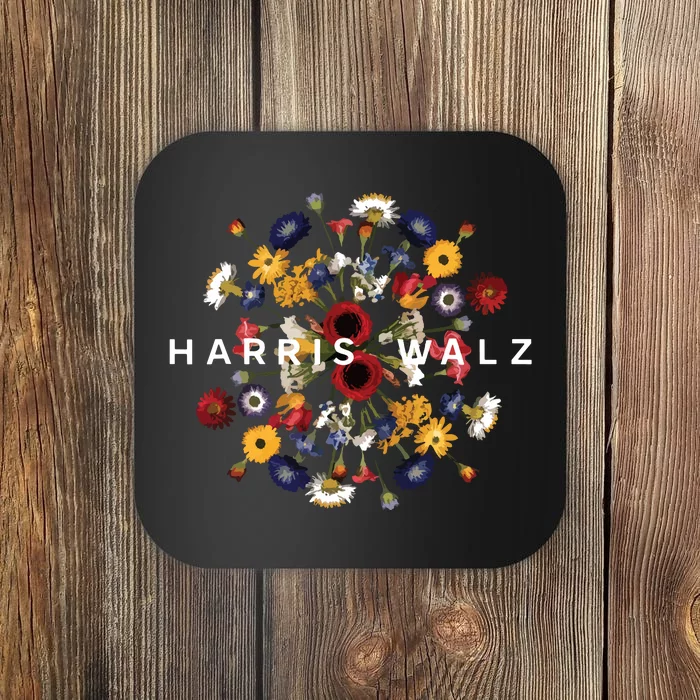 Harris Walz Flower Mandala Central Bloom Coaster