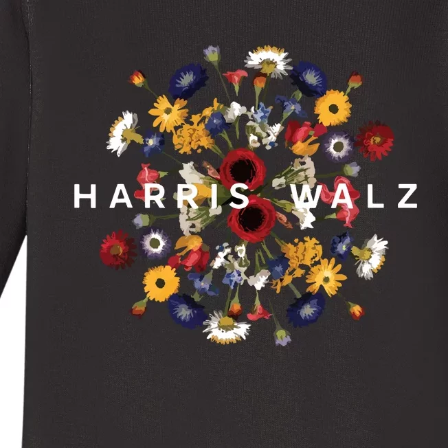 Harris Walz Flower Mandala Central Bloom Baby Long Sleeve Bodysuit