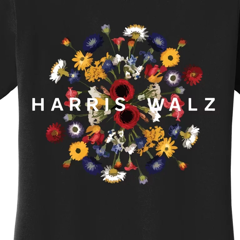 Harris Walz Flower Mandala Central Bloom Women's T-Shirt