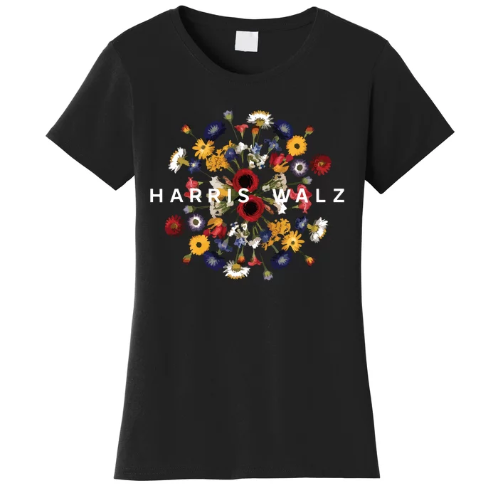 Harris Walz Flower Mandala Central Bloom Women's T-Shirt