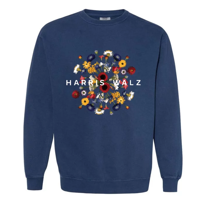 Harris Walz Flower Mandala Central Bloom Garment-Dyed Sweatshirt