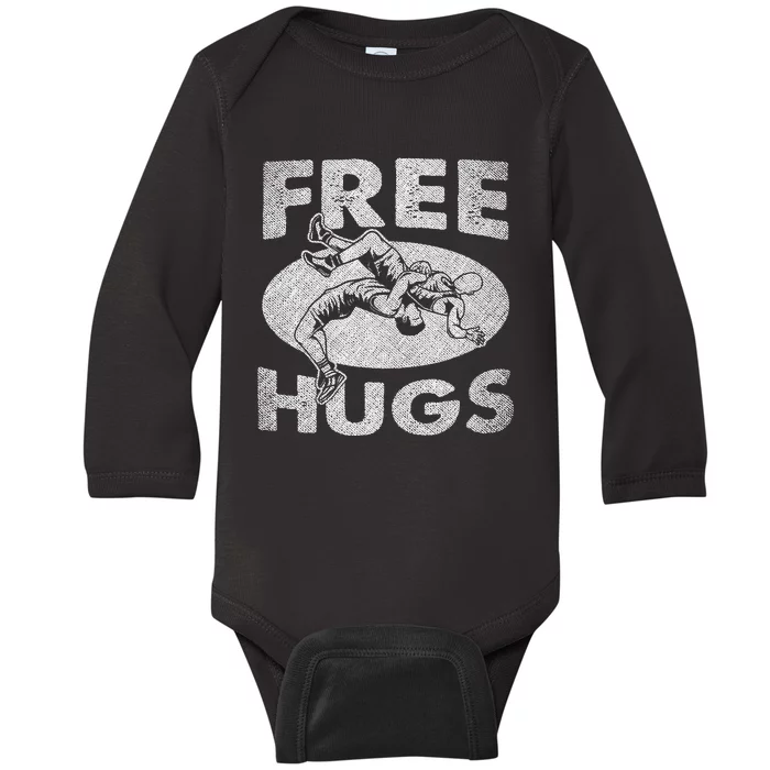 Hilarious Wrestling Fans Embrace the Free Hugs! Baby Long Sleeve Bodysuit