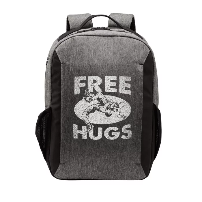 Hilarious Wrestling Fans Embrace the Free Hugs! Vector Backpack