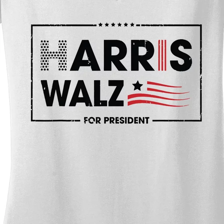 Harris Walz For President 2024 Kamala Harris Presidential Women's V-Neck T-Shirt