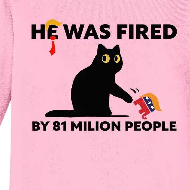 He Was Fired By 81 Million People Kamala President 2024 Baby Long Sleeve Bodysuit