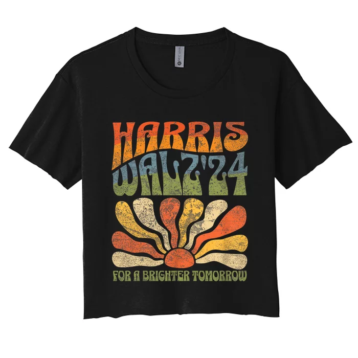 Harris Waltz For A Brighter Tomorrow Kamala Harris Waltz Women's Crop Top Tee