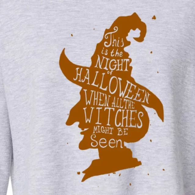 Halloween Witch Face Of A Witch For Halloween Gift Cropped Pullover Crew