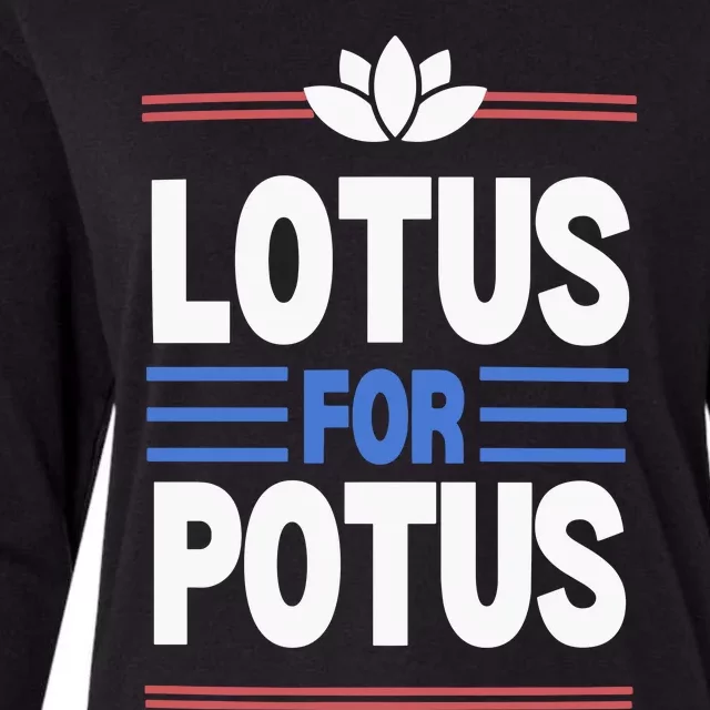 Harris Walz For Presiden Lotus For Potus Womens Cotton Relaxed Long Sleeve T-Shirt