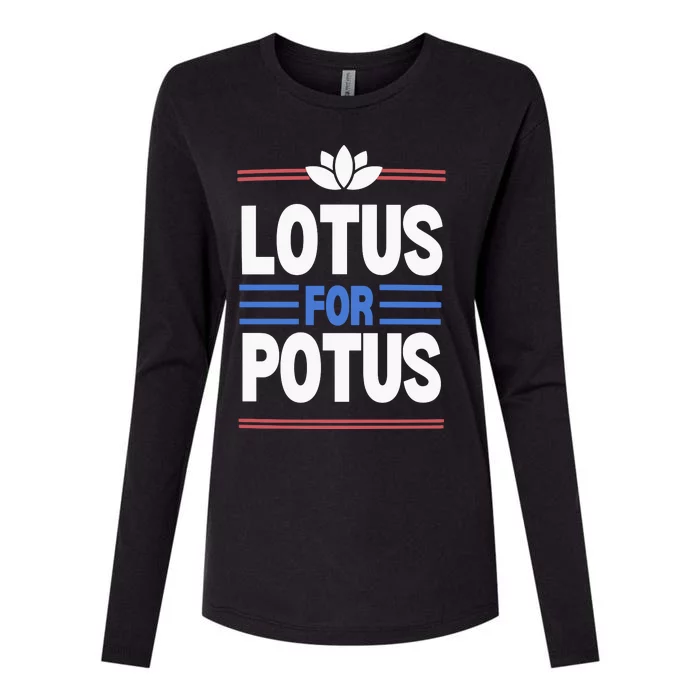 Harris Walz For Presiden Lotus For Potus Womens Cotton Relaxed Long Sleeve T-Shirt