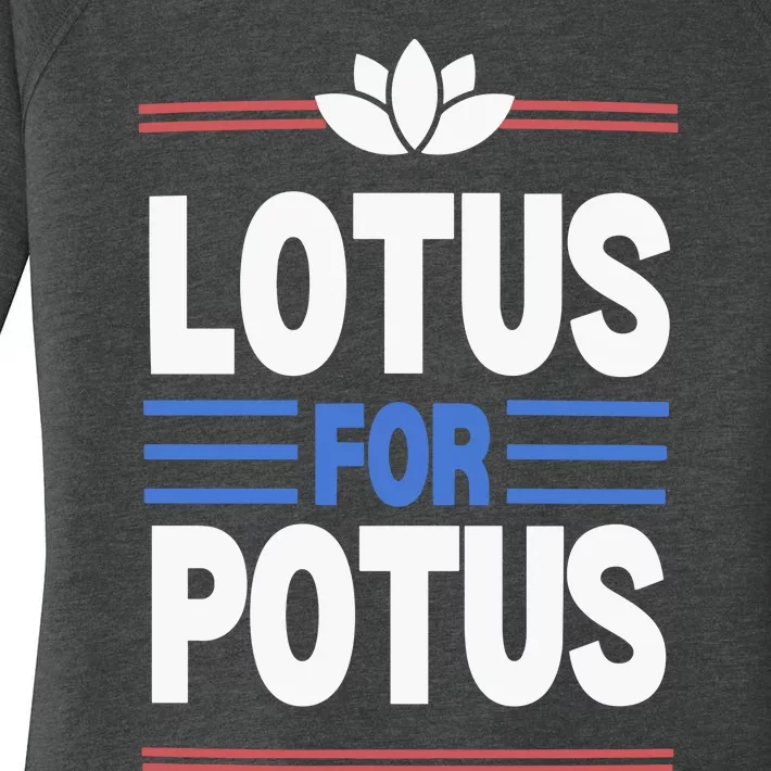 Harris Walz For Presiden Lotus For Potus Women's Perfect Tri Tunic Long Sleeve Shirt