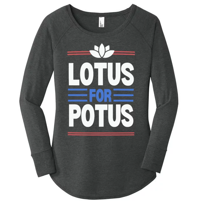 Harris Walz For Presiden Lotus For Potus Women's Perfect Tri Tunic Long Sleeve Shirt