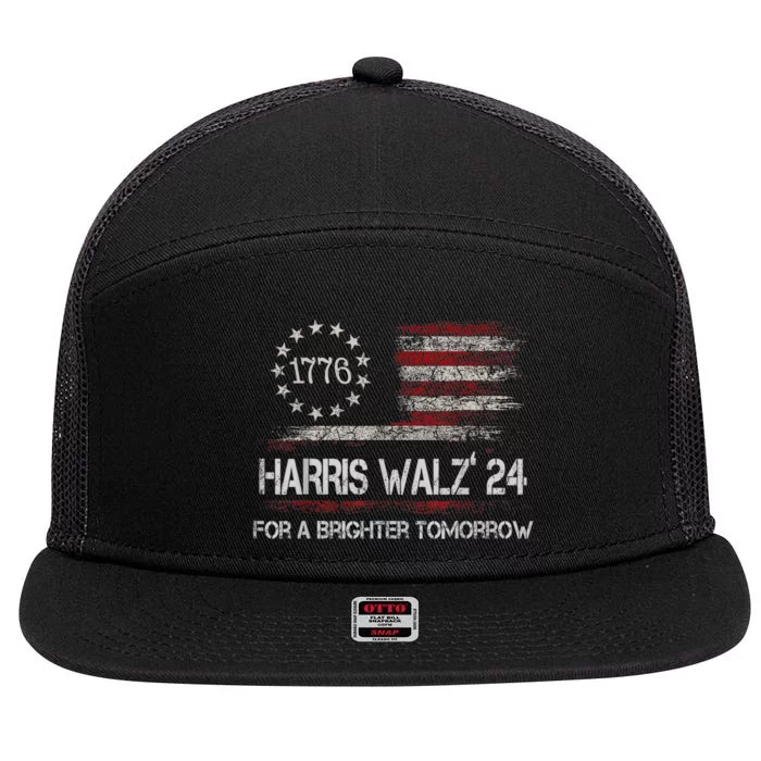 Harris Waltz For A Brighter Tomorrow Kamala Harris Waltz 7 Panel Mesh Trucker Snapback Hat