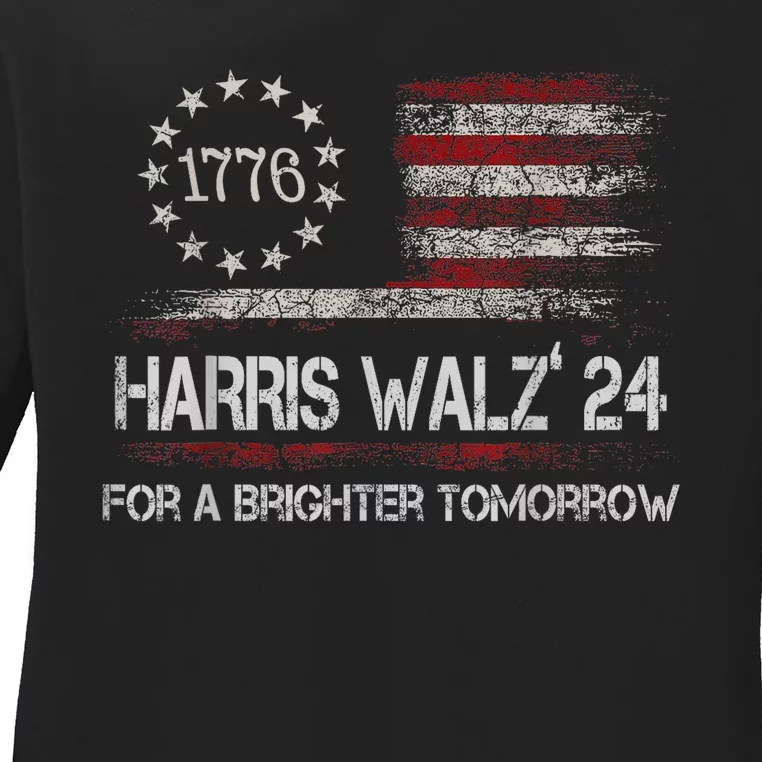 Harris Waltz For A Brighter Tomorrow Kamala Harris Waltz Ladies Long Sleeve Shirt