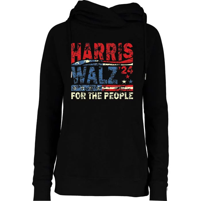 Harris Waltz For The People Kamala Harris Tim Walz Waltz Womens Funnel Neck Pullover Hood