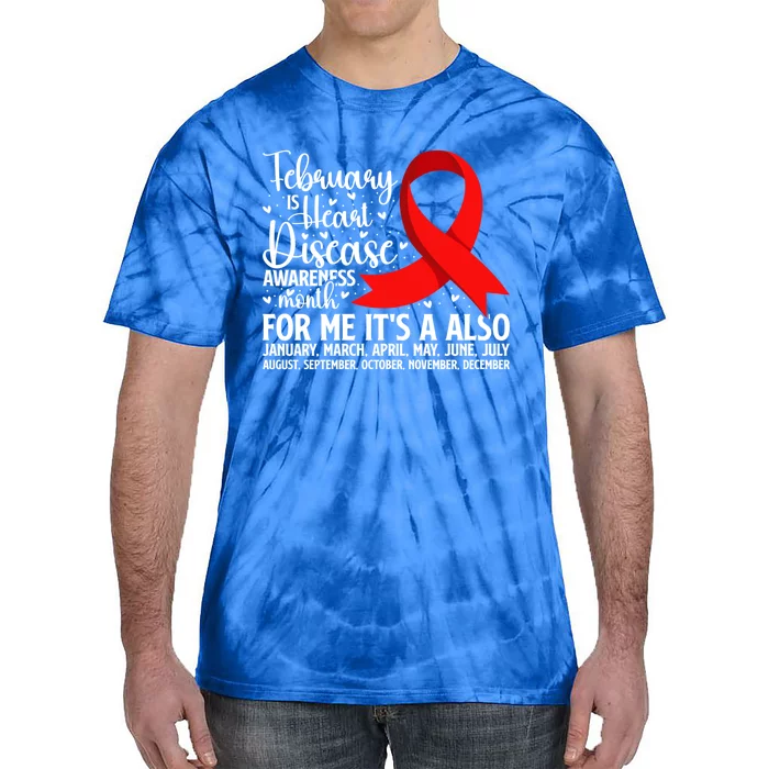 Heart Warrior February Is Heart Disease Awareness Month Meaningful Gift Tie-Dye T-Shirt