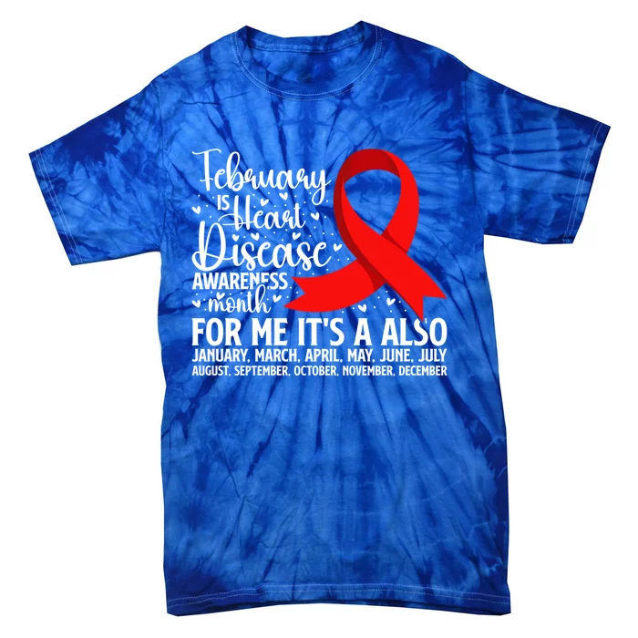 Heart Warrior February Is Heart Disease Awareness Month Meaningful Gift Tie-Dye T-Shirt