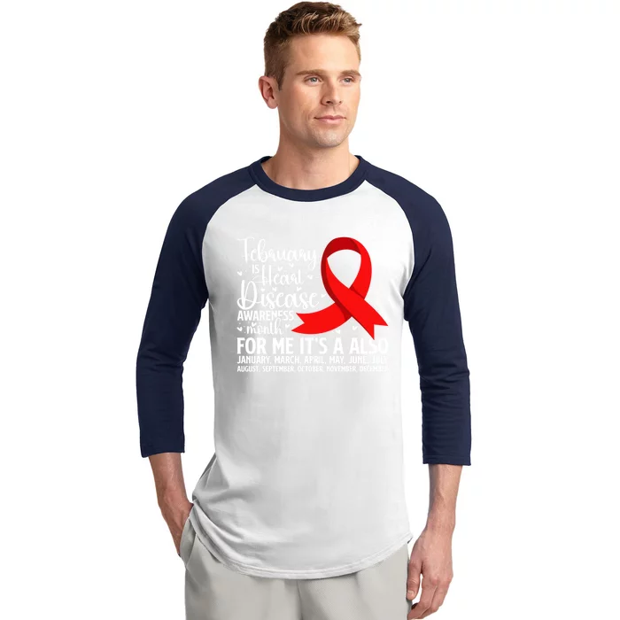 Heart Warrior February Is Heart Disease Awareness Month Meaningful Gift Baseball Sleeve Shirt