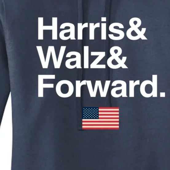 Harris Walz Forward 2024 Support Us Flag Gift Women's Pullover Hoodie