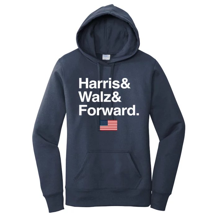 Harris Walz Forward 2024 Support Us Flag Gift Women's Pullover Hoodie