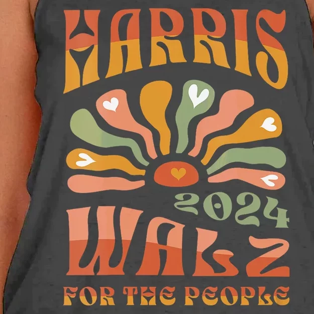 Harris Walz For The People Harris Walz 2024 Women's Knotted Racerback Tank