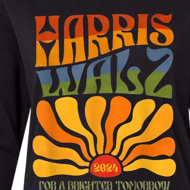 Harris Waltz For A Brighter Tomorrow Boho Aesthetic Womens Cotton Relaxed Long Sleeve T-Shirt