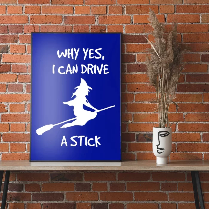 Halloween Witch Funny Why Yes I Can Drive A Stick Gift Poster