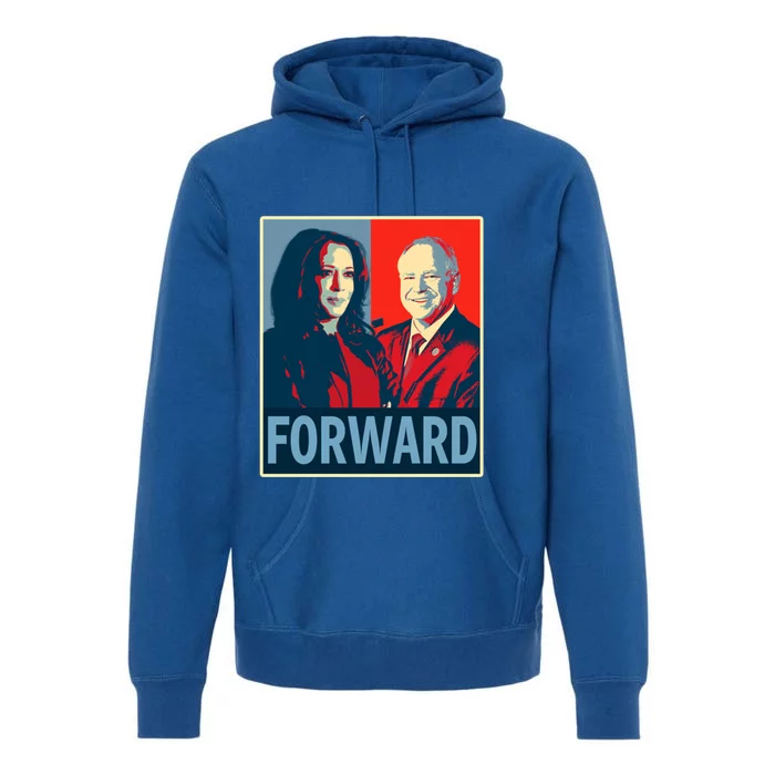 Harris Waltz Forward 2024 Walz America Flag Election Gift Premium Hoodie