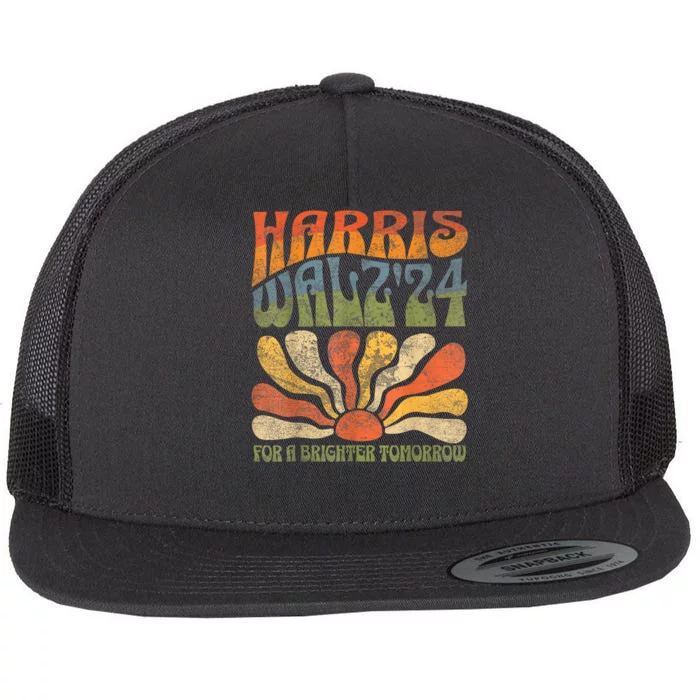 Harris Waltz For A Brighter Tomorrow Kamala Harris Waltz Flat Bill Trucker Hat