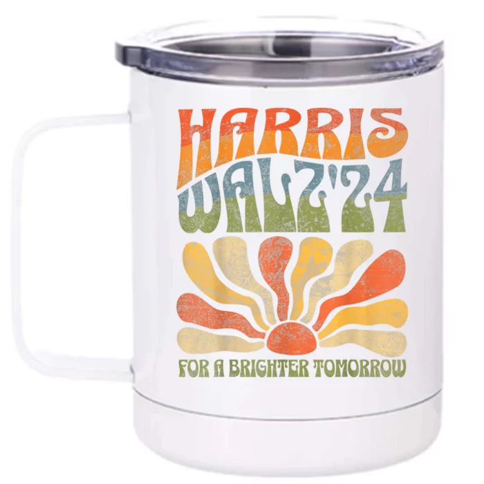 Harris Waltz For A Brighter Tomorrow Kamala Harris Waltz Front & Back 12oz Stainless Steel Tumbler Cup