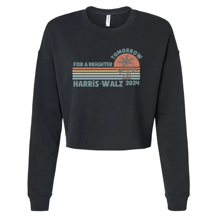 Harris Walz For A Brighter Tomorrow Cropped Pullover Crew