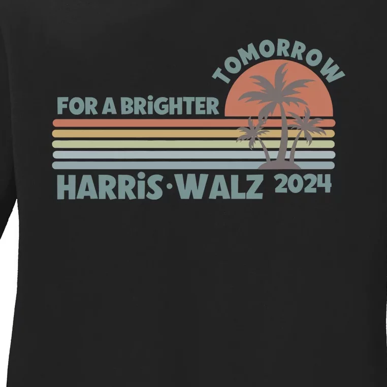 Harris Walz For A Brighter Tomorrow Ladies Long Sleeve Shirt